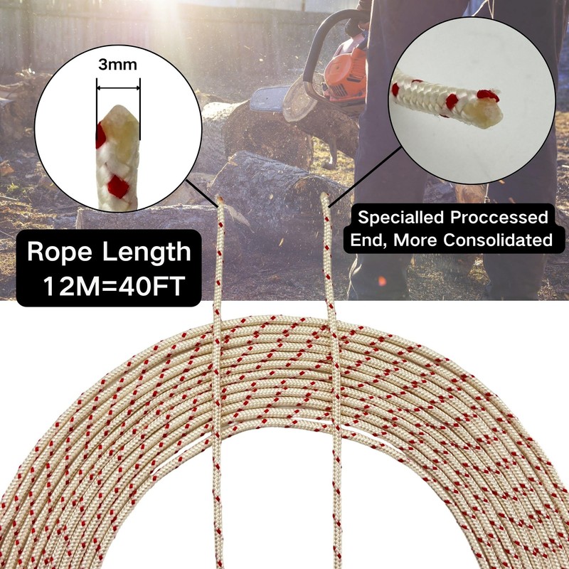 YGQ Pull Rope Starter Rope 3.0 mm Replacement Rope 1/8