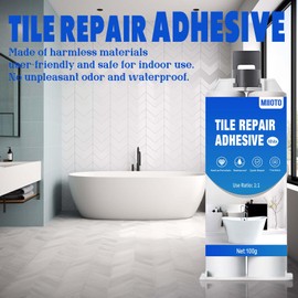 Cermic Repair Paste, Bathtub Repair Kit, White, Tile Repair Kit, White Sink Repair Kit, Ceramic Repair Kit, Tile Repair Kit, White, for Scratches, Holes, Cracks 100 g