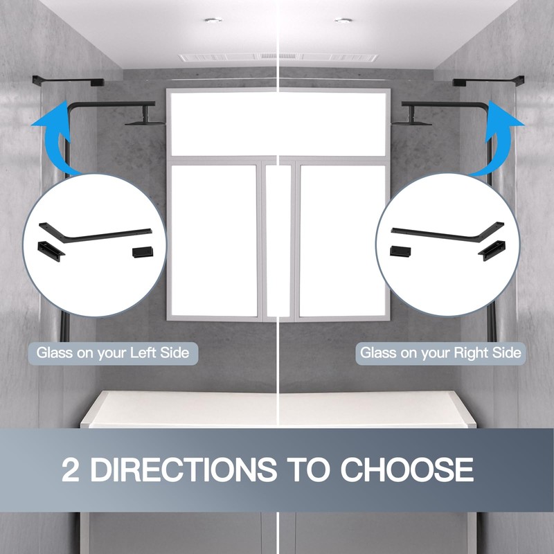 AatrixQuayn Shower Glass Support Bar, Both Sides Available, Frameless Bathroom