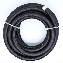 TT Racing -6 AN6 PTFE Swivel Fittings + Black Nylon Fuel Line Hose Kit E85 30FT NLPTFEAN6_KIT_XL_BK