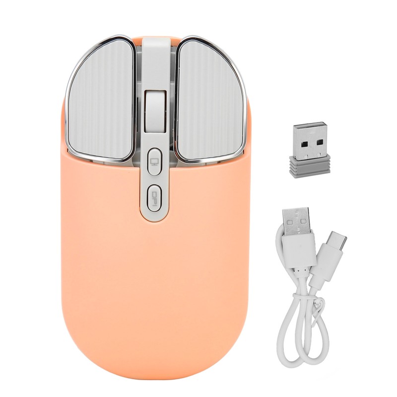 Wireless Mouse BT5.1 Or 2.4GHz Silent Click Adjustable DPI 500mAh