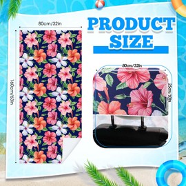 Hahafelt 1 Pack Car Seat Towel Covers with Storage Bag Seat Post Workout Sweat Washable Cover Non Slip for Car Towel for Dog Pet Workout Outdoor Sport Activities (Summer Flower Hibiscus)