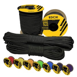 EdcX 3 mm Nylon Paracord 425 (15, 30, 50 and 100m) – 3 mm Type II, 100% Nylon Rope, 3 Strand Rope, 3 mm Nylon Rope in Many Colors (Black, 100 m)
