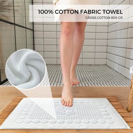 MAGIC SELECT 2 Bath Mats. Shower Floor Towel. Soft Bath Mat 100% Thick Cotton for Home and Hotel. (50x80cm, 800gr/m2).
