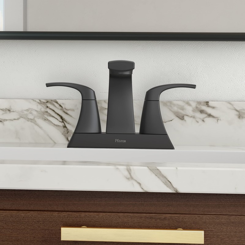Pfister Karci Bathroom Sink Faucet, 4-Inch Centerset, 2-Handle, 3-Hole, Matte