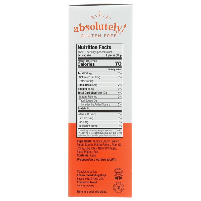Absolutely Gluten Free All Natural Crackers Cracked Pepper -- 4.4