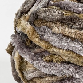 Crafted By Catherine Luxe Velvet Multi Yarn - 4 Pack (300 g / 10.5 oz, 98 Yards Each Skein), Khaki Multi, Gauge 6 Super Bulky