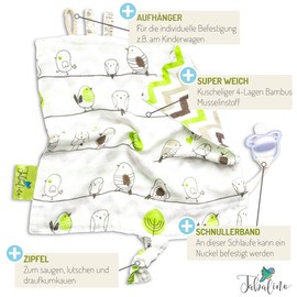 Tabalino Soft Comfort Blanket Baby for Cuddling and Sleeping 30 x 30 cm. From 0 Months. Gift Newborn. Boy and Girl. Blue and Pink