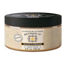 Retique It Wood'n Primer - Paint it then stain it - Stainable Wood Fiber Paint (Light Wood, Small)