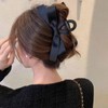 Allereyae Black Bow Hair Clip Bow Claw Clip Satin Bow