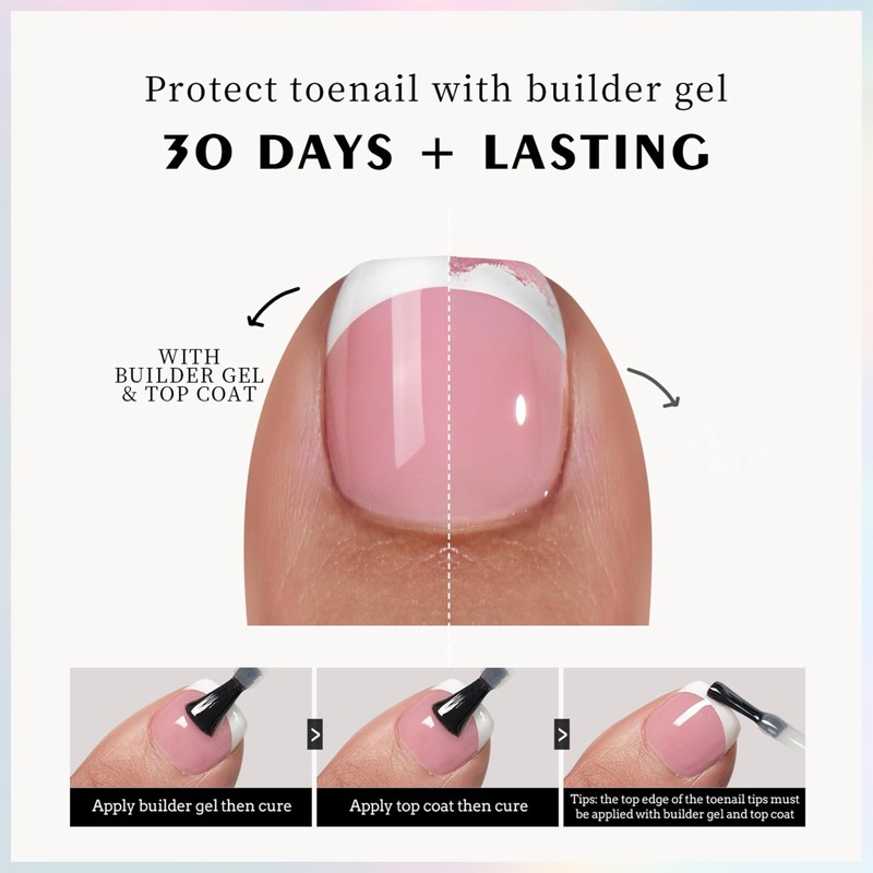False Toenails Kit, Full Coverage, False Toenails Set, Fake Nails
