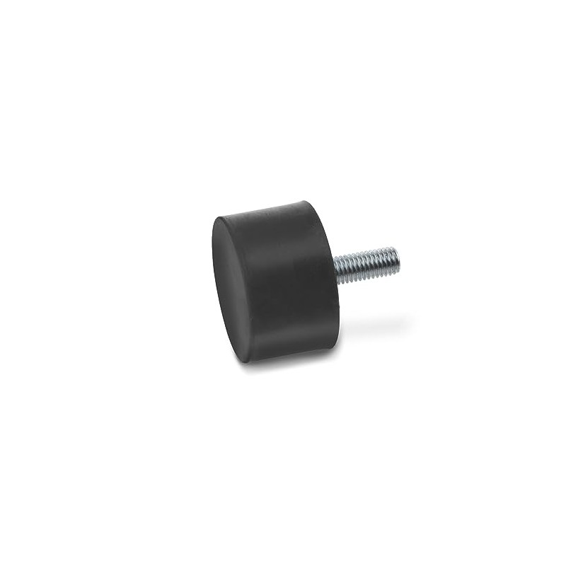 Ganter Normelemente GN 352-25-15-M6-S-55 Buffers, Black, Diameter: 25mm Height: 15mm,