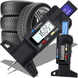 Retoo Tyre Tread Depth Gauge, Digital Tyre Tread Gauge, Depth Gauge with LCD Display 0-25.4 mm, Tyre Tread Gauge Caliper, Gauge for Car, Van, Motorcycle, Truck