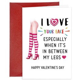 JUESMOS Funny Valentines Day Card for Him Husband Boyfriend Naughty Valentines Day Card for Husband Men Fiance from Wife Women Fiancee Romantic Gifts Valentine’s Day Greeting Card with Envelope