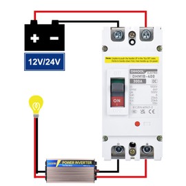 DIHOOL Heavy Duty Battery Disconnect Switch, 300 Amp DC Circuit Breaker for Power Station Solar System