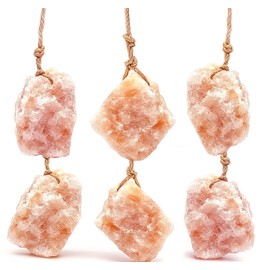 6 Count Himalayan Small Pets Salt Lick - Rabbit Toys Bunny Treats - Natural Small Animal Mineral Salt Chew Toys with Rope, Small Pet Chew Treat Supplies for Guinea Pig Rabbits Bunny Ferrets