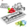 Stainless Steel Ice Cube Trays with Detachable Handle, 18-Slot Metal