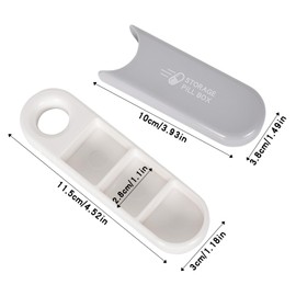 2 Stück Mini Tablettenbox, 3 Fächer Klein Pillendose Wasserdichte, Tragbare Reise Pillen Organizer Pillenbox für Unterwegs, BPA-freie Medikamentenbox, Gute Dichtleistung (Beige und Grau)