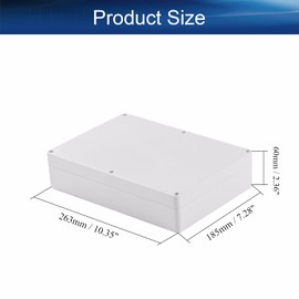 Heyiarbeit 1Pcs 263x185x60mm/10.35" x 7.28" x 2.36" ABS White Dustproof Electronic Junction Box Switch Shell Enclosure Project Box Case DIY Box Junction Case Enclosure