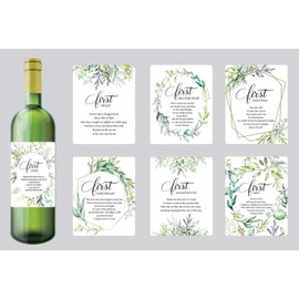 Set of 7 Greenery Wedding Milestone Wine Bottle Labels