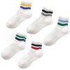 Turnozyl Womens Crew Socks Striped Cushioned Mens Casual Vintage Retro