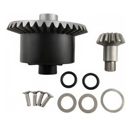 Steel Differential Gear Set, 37T Main Gear & 13T Input Gear for Arrma 1/10 Big Rock, Granite, Vorteks, Senton 3S BLX, Kraton/Outcast 4S BLX, 1/8 Typhon/Infraction 3S, Replaces AR310872 (Black)
