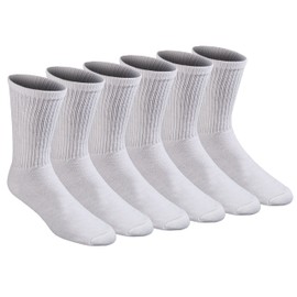 Dickies Men's All Purpose Cushion Crew Socks (6/12 Pairs), White (6 Pairs), Shoe Size: 12-15