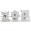 Set of 3 Polished Silver Filigree Mini Photo Frames 2x3 in 3 Assorted Designs