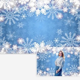 Winter Snowflake Backdrop Wonderland Christmas Photography Background for Kids Merry Christmas New Year Party Decor Banner Baby Shower Portrait Photo Booth Props 7x5ft