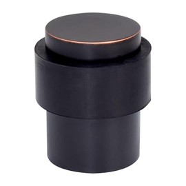 KHTUMEWARE - Juego de 4 topes para puerta de piso de 1-1/2 pulgadas, tope de puerta de bronce aceitado, protector de pared, cuña de parachoques comercial para puerta decorativa, cilíndrica