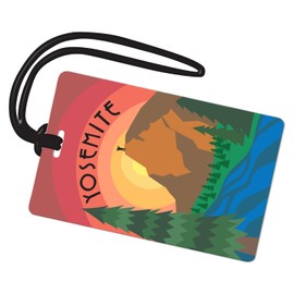 R. Nichols Yosemite Luggage Tag - Sturdy Waterproof Plastic Travel Labels for Baggage, Suitcases, Backpacks, and Diaper Bags, 2.5 Inch x 4 Inch Tag with Black Loop Attachments