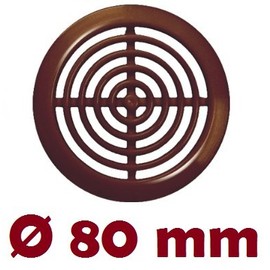 Lüftungsgitter Ø 80 mm rund braun Insektennetz Abluftgitter Zuluft Abluft Gitter Lüftung T76