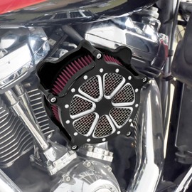 HDBUBALUS Motorcyle Air Cleaner Air Filter Intake Kit Fit For Harley Softail 2000-2015 Touring 2000-2007 Dyna/FXR 2000-2017 Black&Red