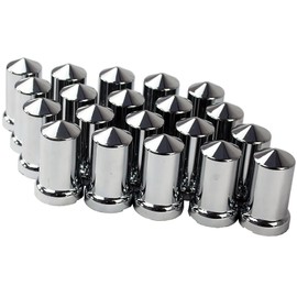 KASONG 33mm Chrome ABS Plastic Lug Nut Covers Caps with Flange Push on Bullet for Semi Truck (20)