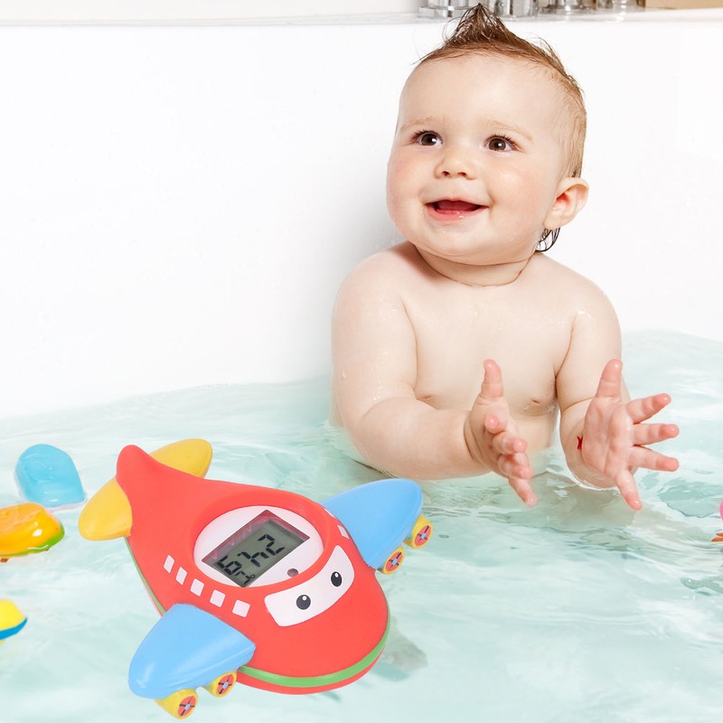 Baby Bath Thermometer IPX7 Waterproof Accurate Cartoon Airplane Shape Small