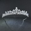 Tiara con circonita cúbica para novia, corona de novia, accesorio