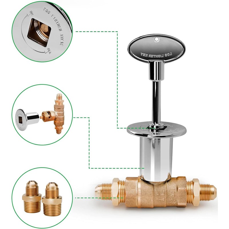 DIY Propane Gas Fire Pits Kit Include 1/2" Key Valve
