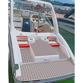 KXKZREN Boat Flooring EVA Foam Decking Sheet Faux Teak Marine Mat Non-Slip Boat Carpet Self-Adhesive Flooring for Jon Boats Motorboat RV Yacht Kayak Swim Platform 44 x 94.5 inch,28.93 sq.ft