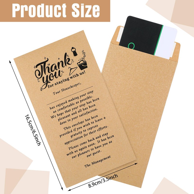 Eersida 500 Pcs Kraft Housekeeping Week Appreciation Tip Thank You