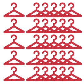 PATIKIL Pack of 50 Clothes Hangers, Earring Holders, Mini Acrylic Coat Hangers, Earring Hangers, Small for Earring Holder, Organiser, Stand, Plug, Red