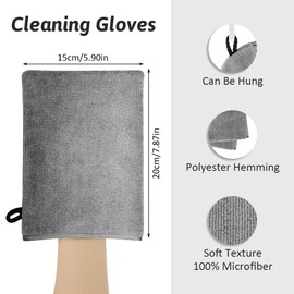 HOTUT Terry Cloth Wash Gloves, Set of 8 Wash Gloves, Face Cloth, Microfibre Wash Gloves, Reusable Makeup Remover Gloves, Soft Face Glove, 20 x 15 cm