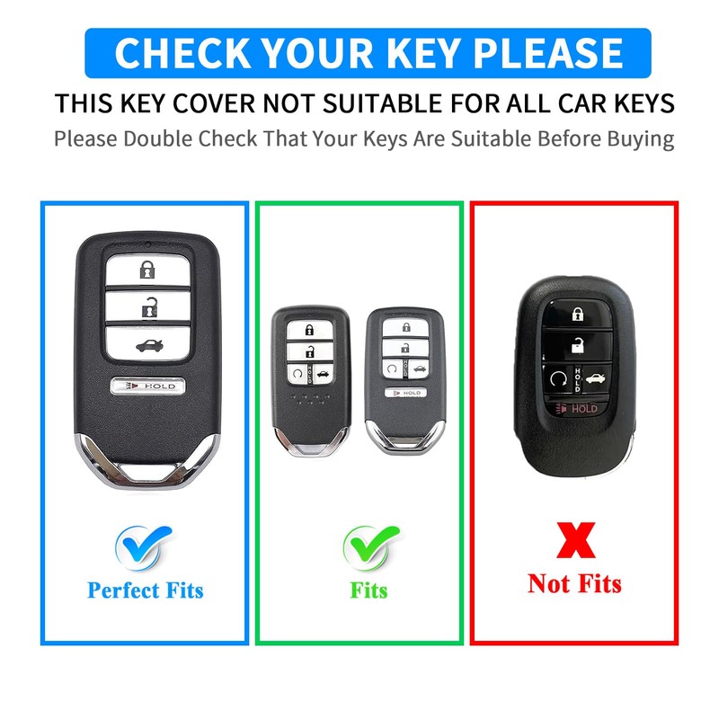 QBUC for Honda Accord Key Fob Cover for Civic, CRV,
