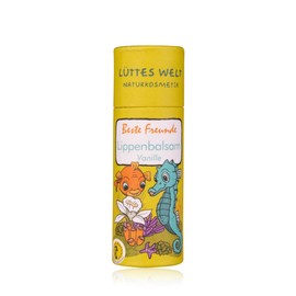 Lüttes Welt Naturkosmetik Lippenpflegestift für Kinder, Lippenpflege mit Vanillearoma (natürliches Aroma) handgefertigt in Deutschland, Lippenbalsam für trockene und rissige Lippen