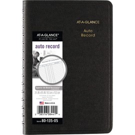 AT-A-GLANCE Auto Mileage Log Record Book, 3.75 x 6.12 Inches, Black (AAG8013505)