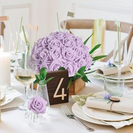 IPOPU 100Pcs Artificial Foam Roses Flowers Heads, 3in Stemless Lilac Foam Fake Flowers Bulk for Crafts, Wall Decorations, DIY Wedding Receptions, Bridal Shower, Faux Bouquets, Party Home Decor(Lilac)