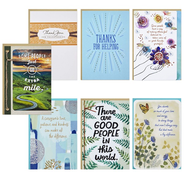 Hallmark Special Connections Thank You Card Assortment for Caring Connectors (7 Cards with Envelopes)
