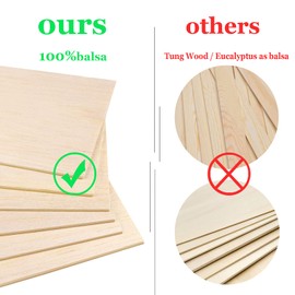 12 Pack Balsa Wood Sheets,Thin Craft Wood Board for House Aircraft Ship Boat Arts and Crafts, School Projects, Wooden DIY Ornaments (100x200x2mm)