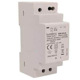 Lumonic I Power Supply DIN Rail BDR-30-24 I 24V / 36W I Input 100-240VAC I Overload Protection & Short Circuit Proof I DIN-Rail Switching Power Supply I Control Cabinet &