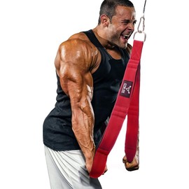 Long Tricep Rope Cable Attachment Tricep Pull Down Attachment Gym Rope Attachment Tricep Strap Rope Handle - Color: red