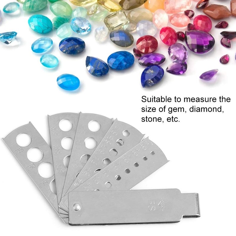Rodipu Durable Fan Gauge, Silver Diamond Fan Gauge, Jewelry Tool